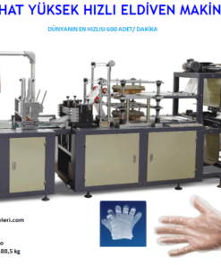Yüksek Hızlı Tek Kullanımlık Çift Hat Eldiven Makinesi