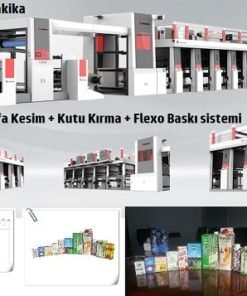 Kafa kesim ve kırmalı flekso baskı makinası